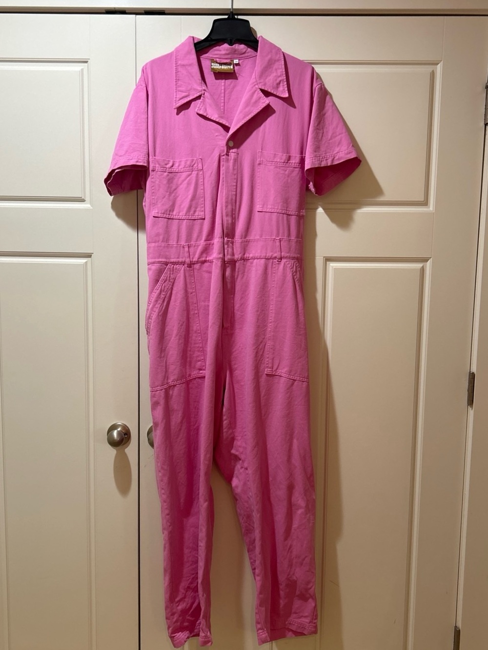 Big Bud Press Pink Short-Sleeve Cotton Jumpsuit